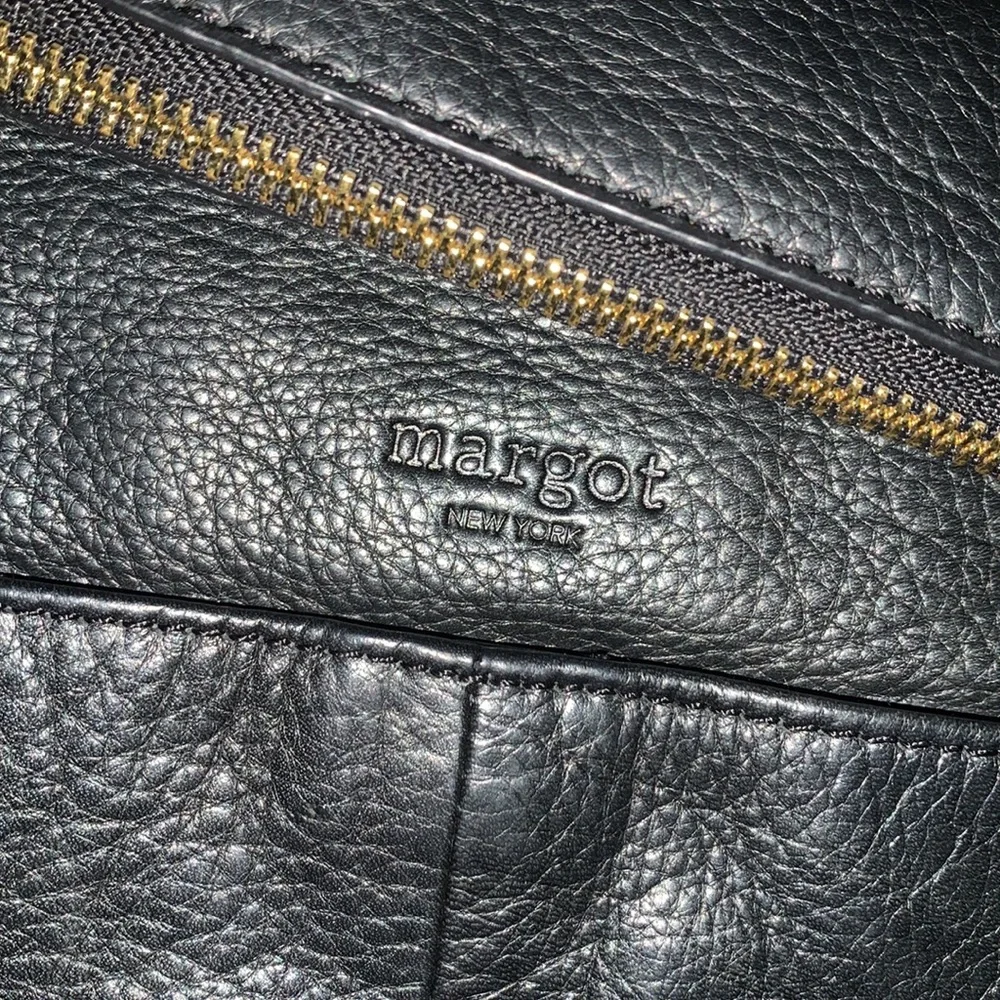 Margot Black Leather Crossbody Hobo Satchel Bag